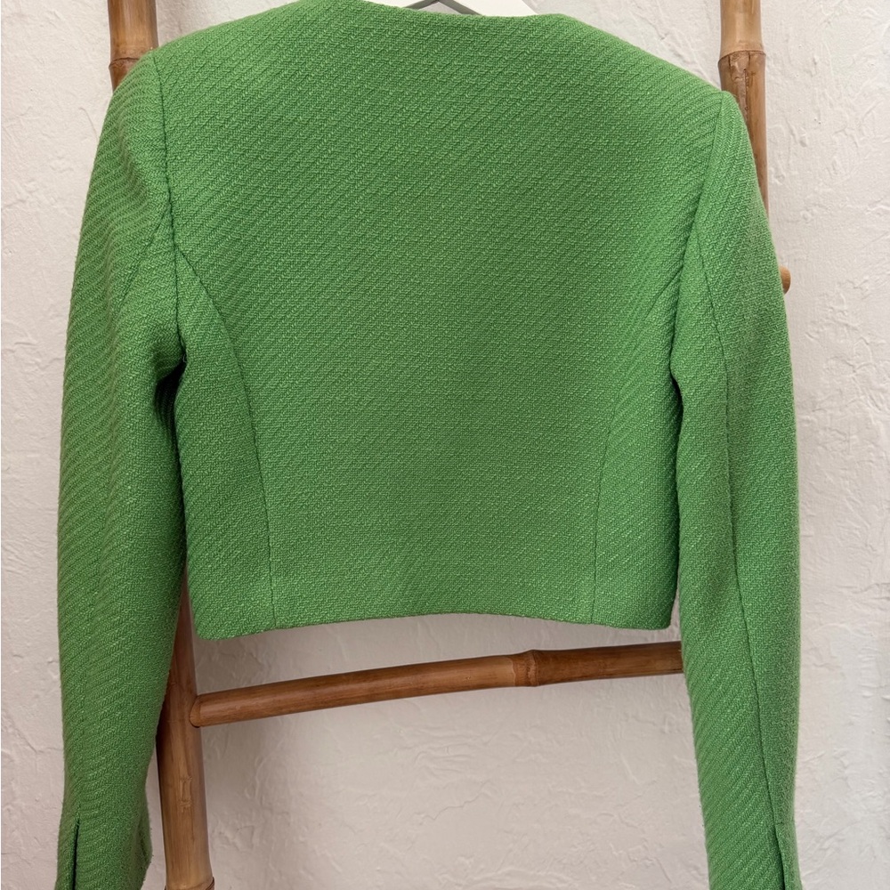 Zara Women's Green Cropped Blazer - Picture 4 of 7